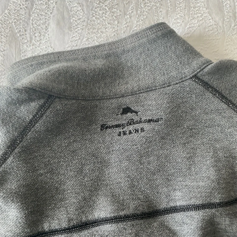 Tommy Bahama Jeans Quarter Zip Pullover Sweater Gray Mens‎ Casual